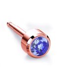 Сережки для проколу вух Nina, сапфір (завальц. рожеве покриття)