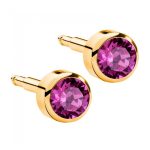 Сережки для проколу вух Nina, рожеві (завальц. в золоті)