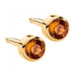 Сережки для проколу вух Nina, топаз (завальц. в золоті)