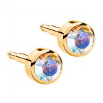 Сережки для проколу вух Nina, гірський кришталь (завальц. в золоті)