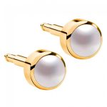 Сережки для проколу вух Nina з камінням, перлина