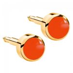 Сережки для проколу вух Nina з камінням, червоний корал