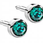 Сережки для проколу вух Nina, смарагдові (без покриття)