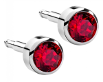 Сережки для проколу вух Nina, рубін (без покриття)