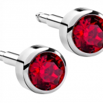 Сережки для проколу вух Nina, рубін (без покриття)