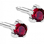 Сережки для проколу вух Nina,  гранат (крапан без покриття)