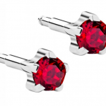 Сережки для проколу вух Nina,  рубін (крапан без покриття)