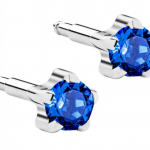 Сережки для проколу вух Nina, сапфір (крапан без покриття)