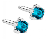 Сережки для проколу вух Nina, блакитний циркон (крапан без покриття)