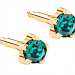 Сережки для проколу вух Nina, смарагдові (крапан без покриття)