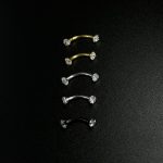 Барбелла для пірсингу брови з каменем крапан.