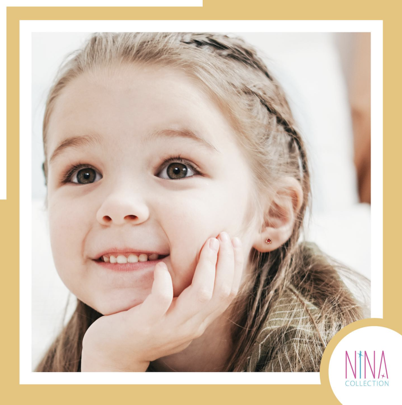 Сережки пусети купити для салону — золоті гвоздики з фіксованим каменем