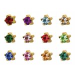 Сережки-голки Дюжина (12 пар) Studex 113GS крапан з кольоровим камінням