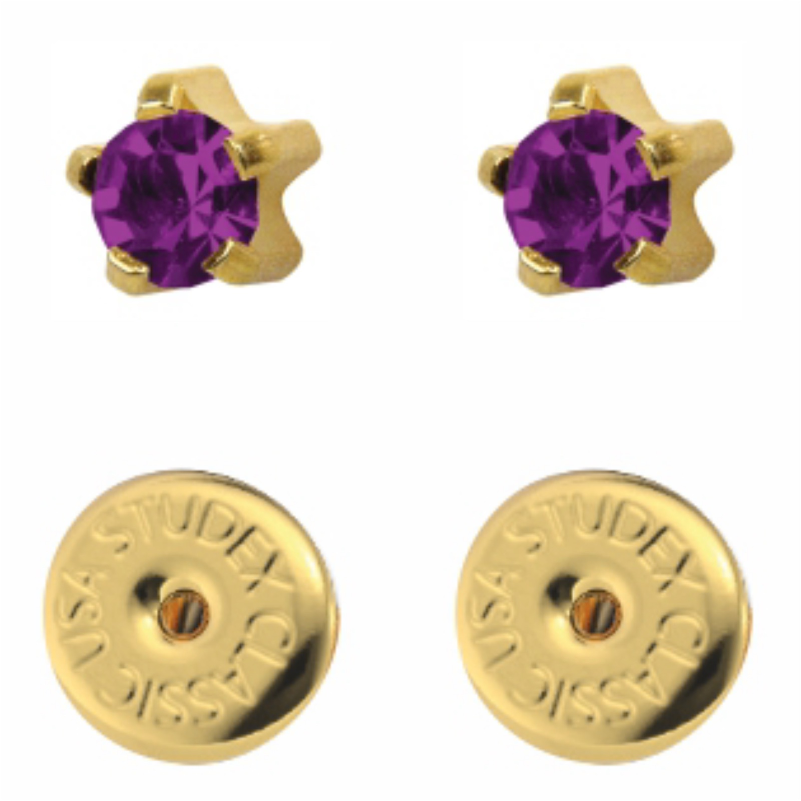 зображення_viber_2026-03-04_16-16-24-692 Сережки для проколу вух Studex, аметист крапан (з покриттям) - Зображення 1