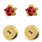 Сережки для проколу вух Studex, рубін крапан (з покриттям)