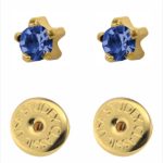 Сережки для проколу вух Studex, сапфір крапан (з покриттям)