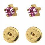 Сережки для проколу вух Studex, рожеві крапан (з покриттям)