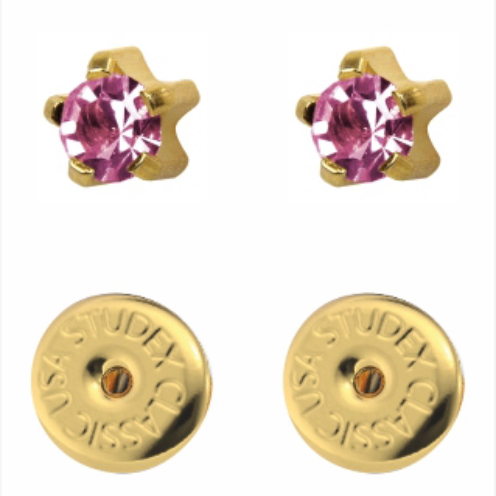 зображення_viber_2026-03-04_16-46-14-410 Сережки для проколу вух Studex, рожеві крапан (з покриттям) - Зображення 1