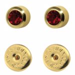 Сережки для проколу вух Studex, гранат завальцівка (з покриттям)