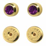 Сережки для проколу вух Studex, аметист завальцівка (з покриттям)