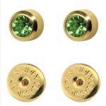 Сережки для проколу вух Studex, зелені завальцівка (з покриттям)