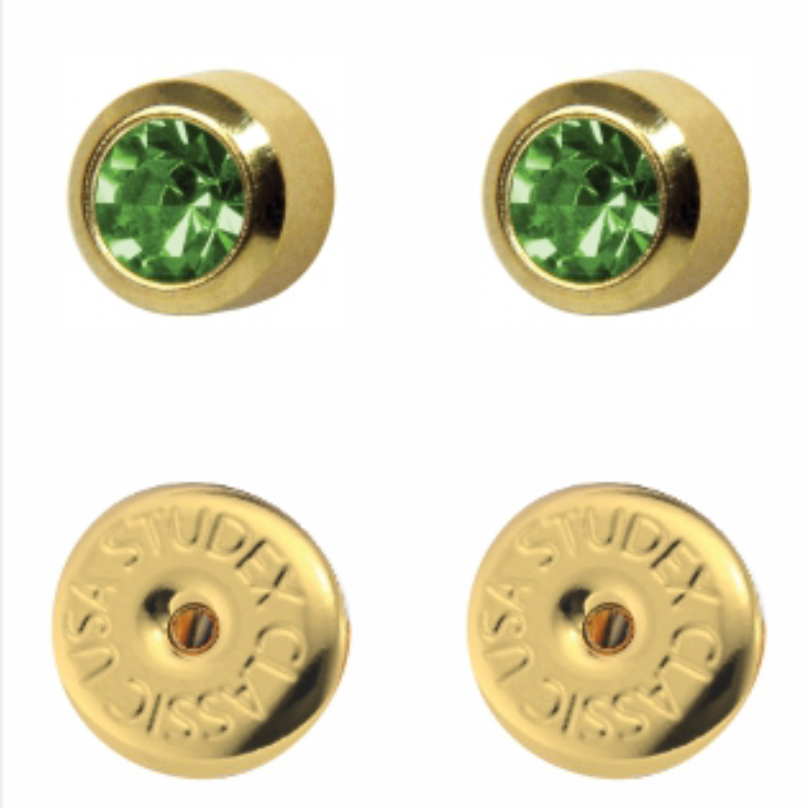 зображення_viber_2026-03-11_15-58-26-820 Сережки для проколу вух Studex, зелені завальцівка (з покриттям) - Зображення 1