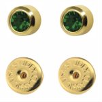 Сережки для проколу вух Studex, смарагд завальцівка (з покриттям)