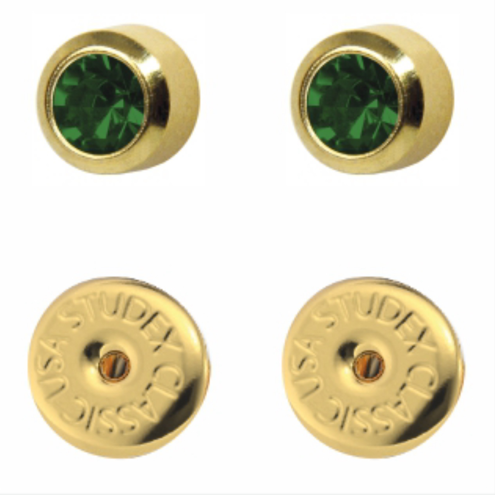 зображення_viber_2026-03-11_15-58-26-858 Сережки для проколу вух Studex, смарагд завальцівка (з покриттям) - Зображення 1