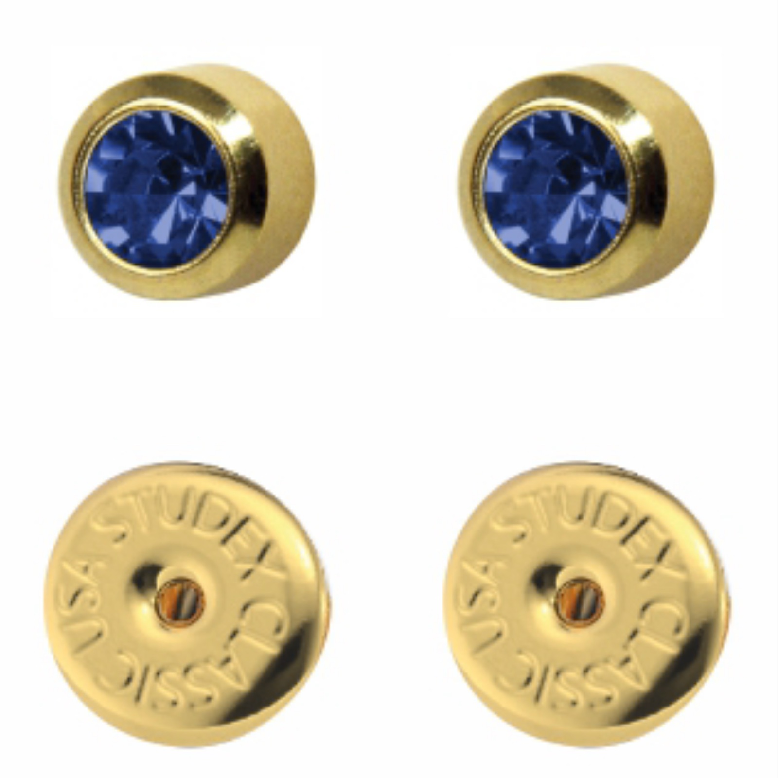 зображення_viber_2026-03-11_15-58-26-902 Сережки для проколу вух Studex, сапфір завальцівка (з покриттям) - Зображення 1