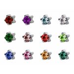 Сережки-голки Дюжина (12 пар) Studex 113WS крапан з кольоровим камінням