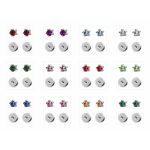 Сережки-голки Дюжина (12 пар) Studex 113WS крапан з кольоровим камінням - Зображення 2