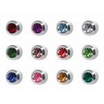 Сережки-голки Дюжина (12 пар) Studex 213WS завальцовані з кольоровим камінням