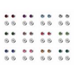 Сережки-голки Дюжина (12 пар) Studex 213WS завальцовані з кольоровим камінням - Зображення 2